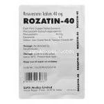 Rozatin-40 ロザチン、ジェネリッククレストール、ロスバスタチン40mg 包装裏情報